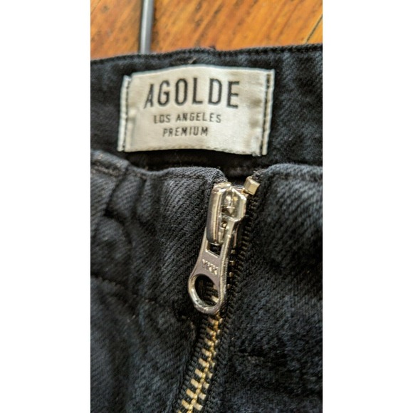Agolde Nico Zip Front high-rise Black Jeans, 25R - Picture 11 of 12